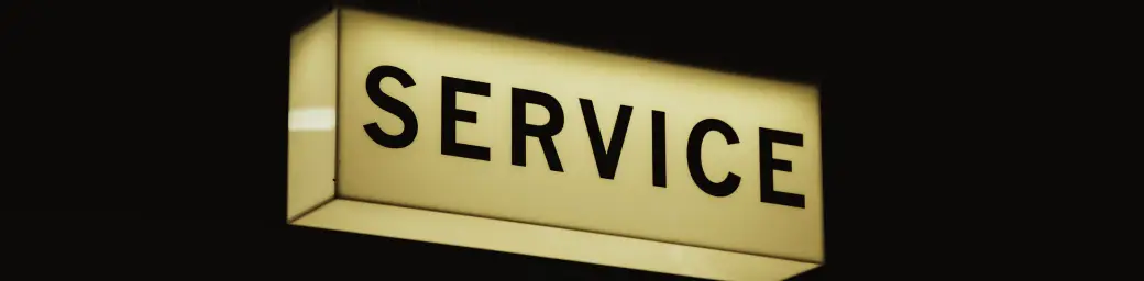 Ein leuchtendes Service Schild